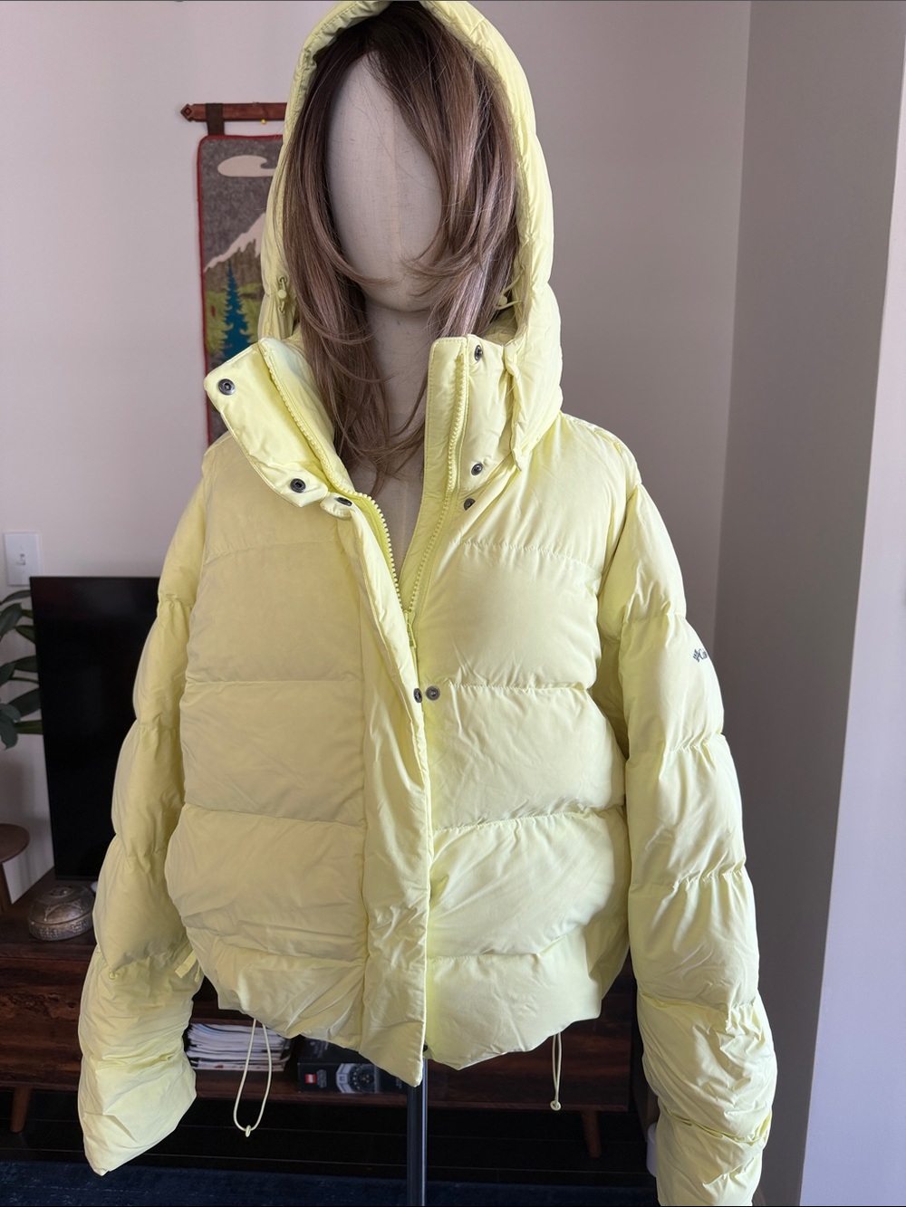 Columbia Pale Yellow Women's Hooded Puffer Jacket